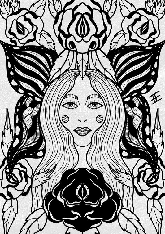 Divine Goddess Monochrome Print