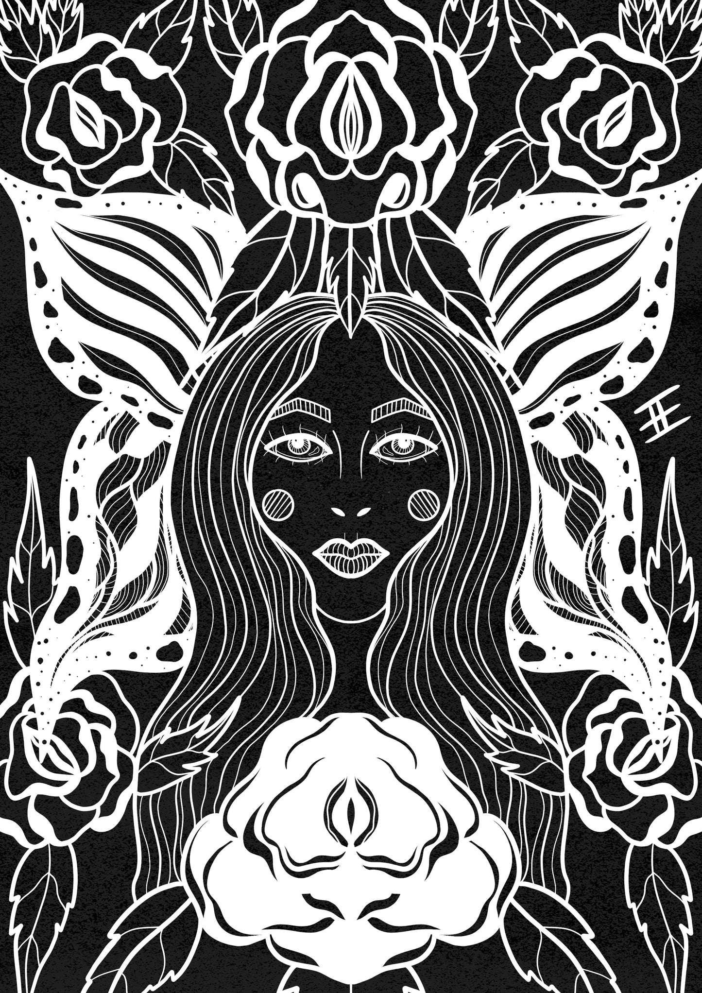 Divine Goddess Monochrome Print